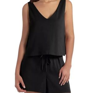 H HALSTON Women's Sleeveless V-Neck Romper Tank Black Plus Size XXL NEW 6084‎